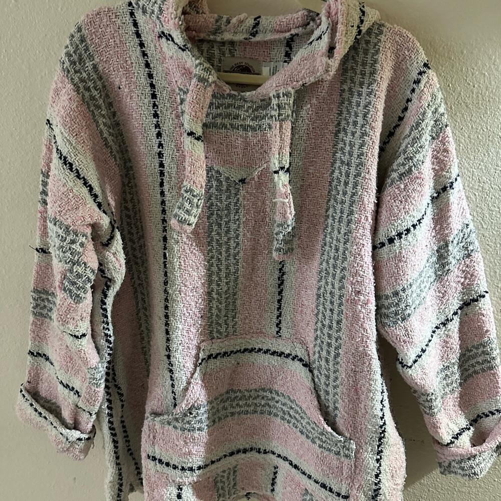 Cozy Pink and Gray Striped Women's Hoodie